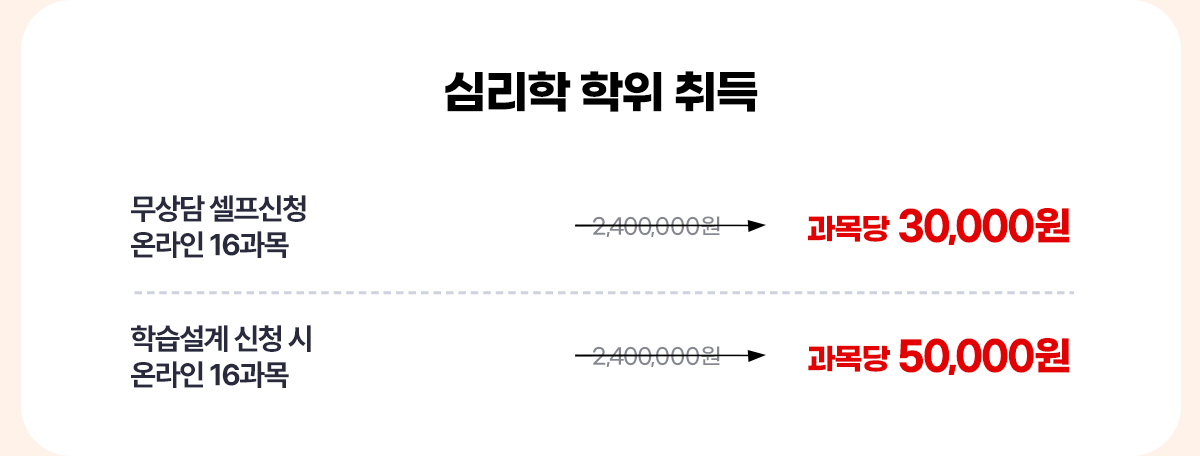 심리학 학위 취득 풀패키지